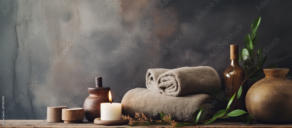 Poster rustic spa composition featuring a copy space image.