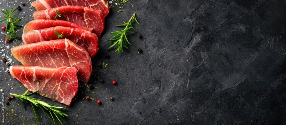 Aufkleber gourmet sliced beef displayed as a copy space image.