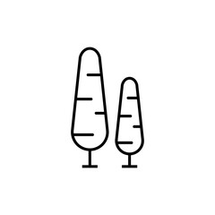Simple Tree linear icon vector. Forest tree illustration. Christmas tree symbols.