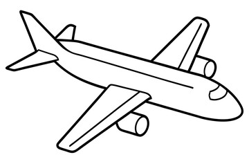 airplane outline illustration digital coloring book page line art drawing