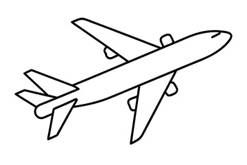 airplane outline illustration digital coloring book page line art drawing