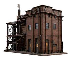 PNG of a small steampunk factory