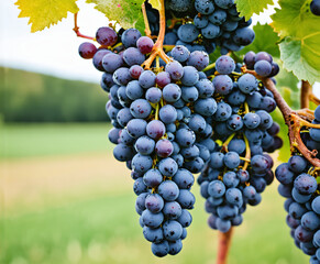 Naklejka premium Close-up of a bunch of ripe grapes
