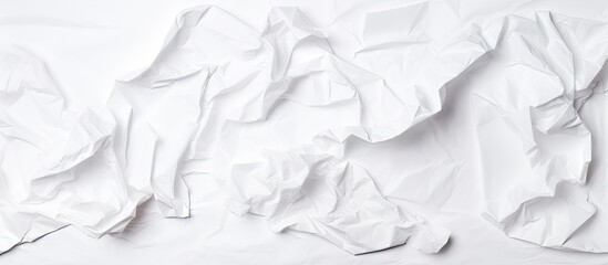 Obraz premium Crumpled paper on a white background with ample copy space image.