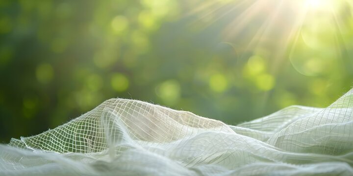 Prevent bug bites using insect repellent spray and mosquito net. Concept Insect Repellent Spray, Mosquito Net, Bug Bite Prevention, Outdoor Protection, Summer Safety