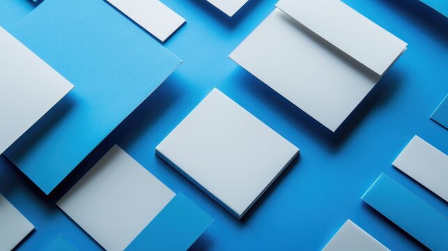 Blue background with white cards for branding identity templates for designers presentations and portfolios