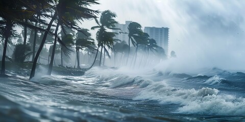 Rough weather. Storms or natural elements. Concept for news or as an advertisement for property managers or homeowners insurance.