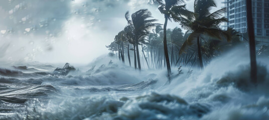 Rough weather. Storms or natural elements. Concept for news or as an advertisement for property managers or homeowners insurance.