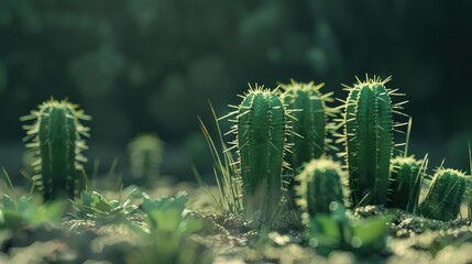 Spiky green cactus