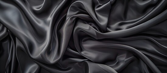 Fototapeta premium Elegant black silk fabric is stunning alone or as an accessory to complement your ideal choice in a beautifully showcased copy space image.