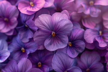 Close-up of vibrant violet flowers with detailed petals and a stunning deep purple hue.