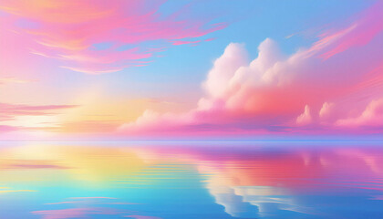 Obraz premium sunset and reflection (pastel color)