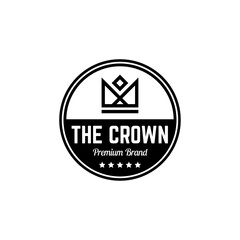 Vintage hipster crown logo design illustration