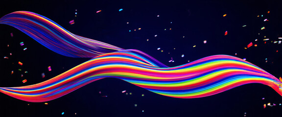 Obraz premium Cosmic swirly rainbow pattern