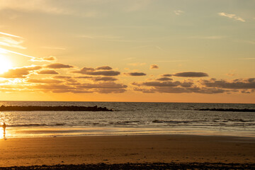 Sunset along the coast.