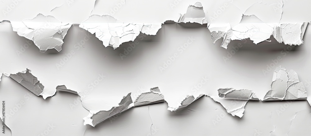 Poster ripped paper with a torn hole allowing for text in the copy space image. white abstract background w