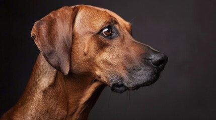 Rhodesian Ridgeback Dog in studio looking sideways