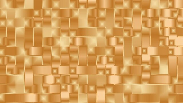 Orange and gold geometric rectangles and squares abstract background with seamless looping