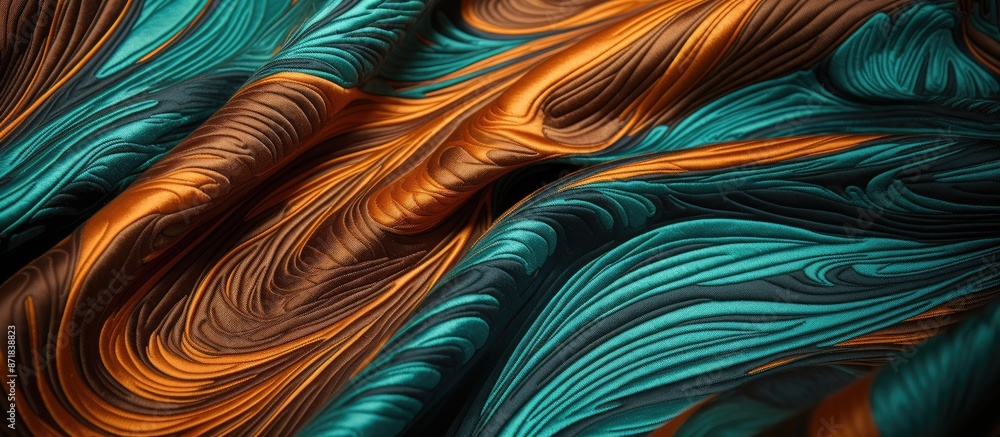 Fototapete close-up of textured fabric with abstract patterns, perfect for copy space image.