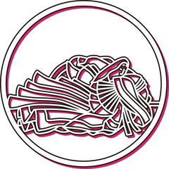 カラーシャドウ円形シンプル百人一首　殷富門院大輔