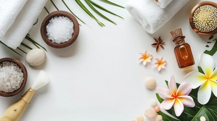 Spa cosmetic products on white background for natural treatment concept