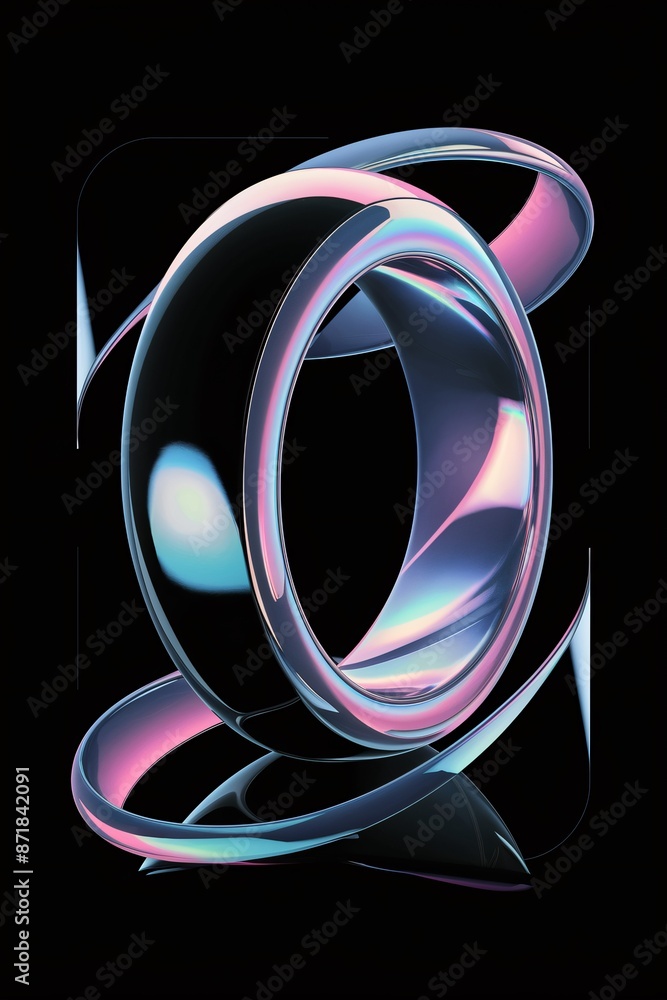 Aufkleber abstract 3d background with a spiral design, featuring colorful fractal patterns and glowing shapes 