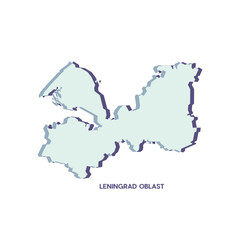 Leningrad Oblast Map - World Map International vector template. Russia region silhouette vector illustration