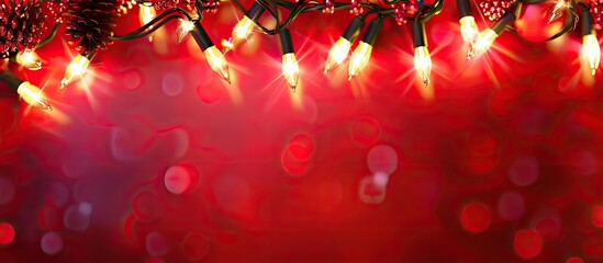 Festive Christmas lights background with copy space image.