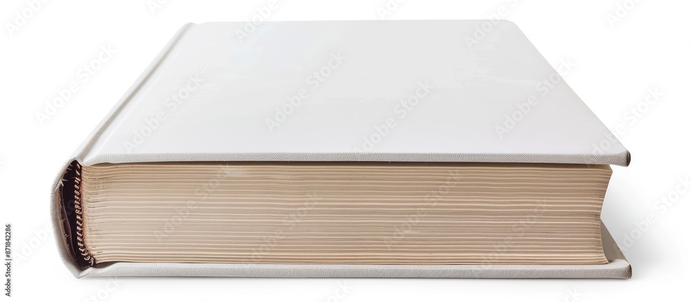 Poster book with a blank white cover and a clipping path for copy space image.