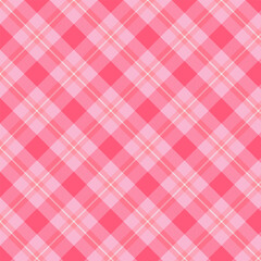 Pink and white plaid with twill weave repeat pattern.Christmas seamless pattern.Checkered tartan repeat pattern with stripes.. Geometric graphic vector illustration background.