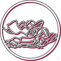 カラーシャドウ円形シンプル百人一首　二条院讃岐