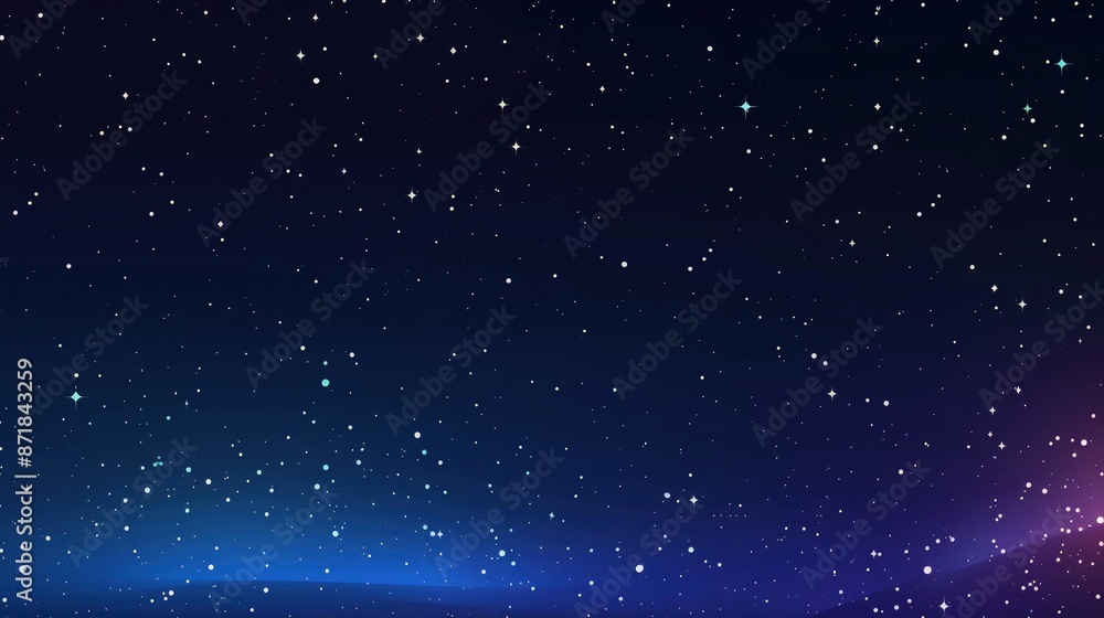 Poster a deep space-themed background with a gradient from midnight blue to space violet, speckled with sta