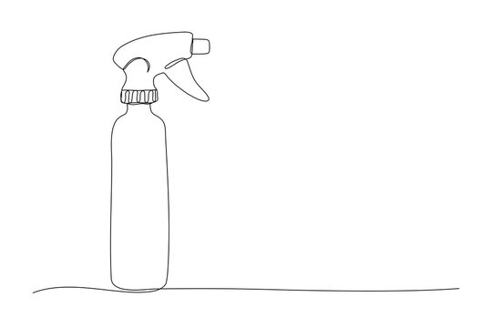 recommend clip art: Hairdresser sprayer one line illustration. Vector continuous outline isolated sketch