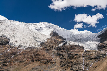 Gyantse Karola Glacier in Gyantse County in Tibet is the biggest one occupying 9.4 square...