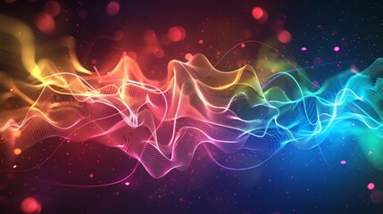 Fototapeta premium waves visualized in vibrant colors, cognition, neural activity study