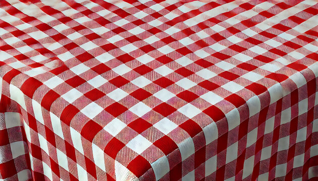  Nappe &agrave; carreaux rouges et blancs