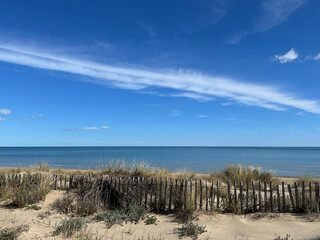 Beach sand dune sea in southern France