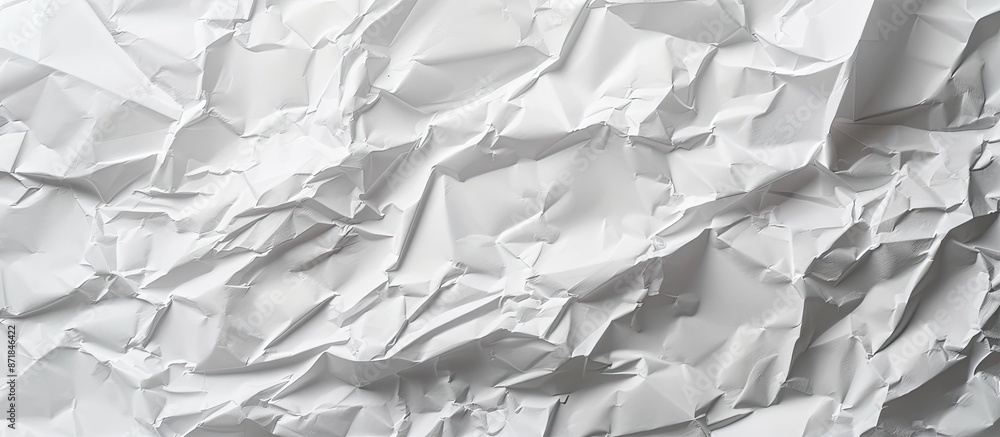 Leinwandbilder abstract background of crumpled white paper with a close-up view and copy space image.