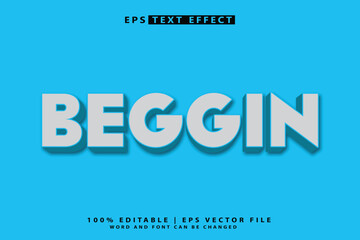 Obraz premium beggin 3d editable text effect