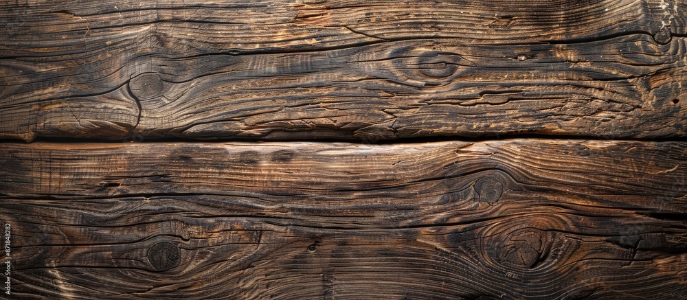 Fototapete Copy space image of a rustic wood texture creating an abstract background with an empty template.
