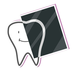 Teeth care treatment concepts. Healthy happy teeth. Vector illustration