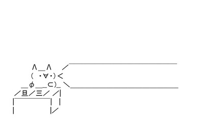 Fototapeta premium アスキーアートの猫と机と吹き出し