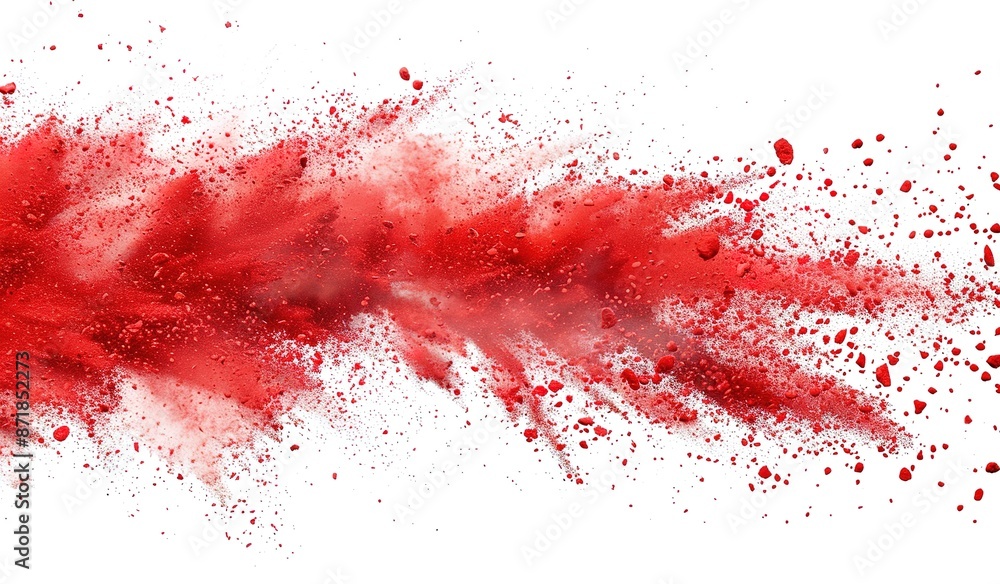 Aufkleber bright splashes of red paint on a white background for a dynamic design
