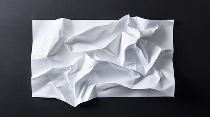 Obraz premium White paper on black background Abstract art concept Folded sheet origami idea empty space