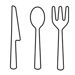 Knife spoon and fork icon eps vector illustration