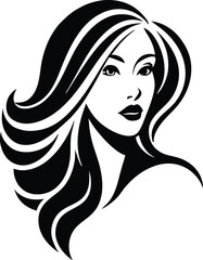 Women beauty logo illustration black and white