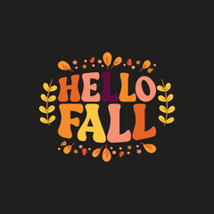 Hello fall vector design, fall svg, thanksgiving svg