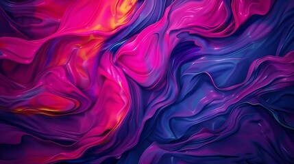 Obraz premium Vibrant abstract fluid art with swirling pink, purple, and blue colors creating a mesmerizing, colorful background pattern.