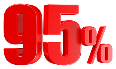 95 Percent Off Sale Red Number 3D