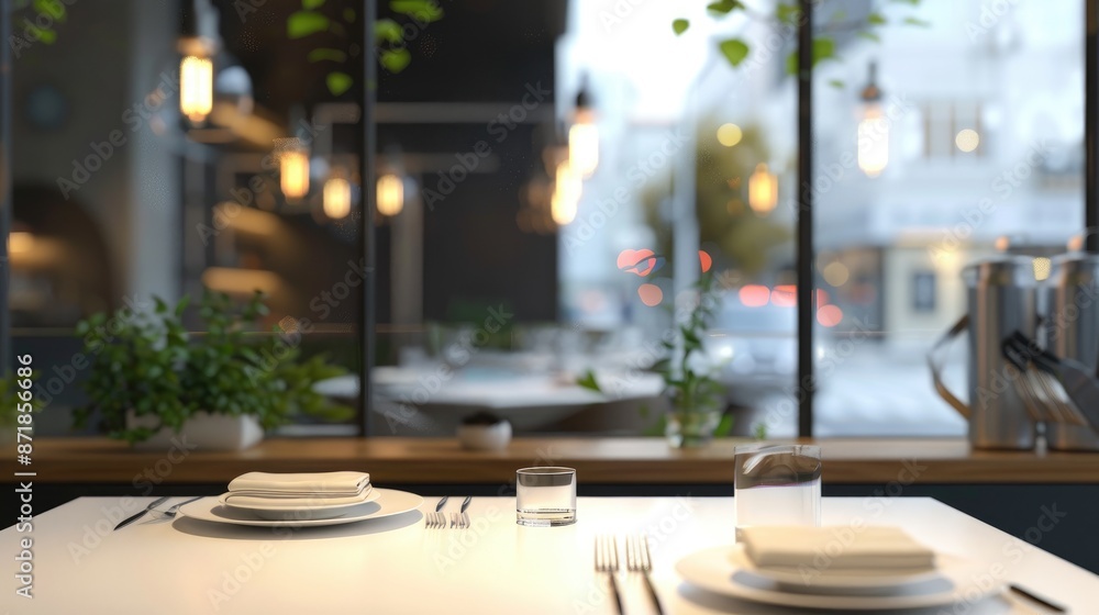 Poster restaurant window display with space for custom text